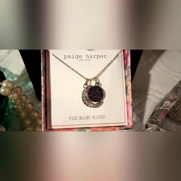 "I Love You to the Moon and Back" Necklace Silver Plated Paige Harper New York - Picture 5 of 11